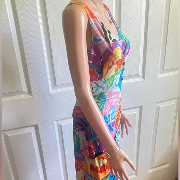 Lauren Ralph Lauren colorful tropical floral faux wrap bodycon dress size M NWOT - Picture 12 of 14